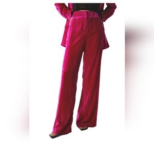 Nasty Gal Crushed Velvet Pants Sz8, Hot Pink